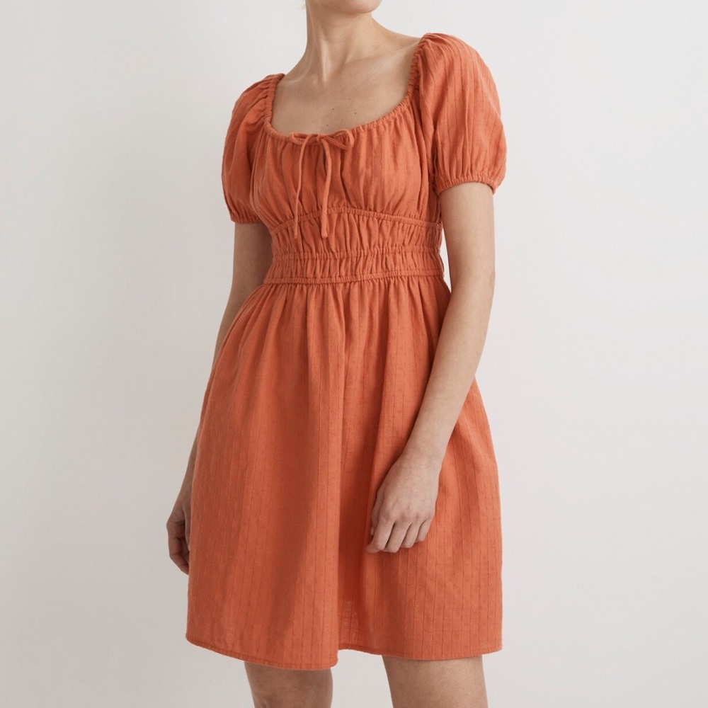 Madewell Dobby Sophia Tie-Front Mini Dress